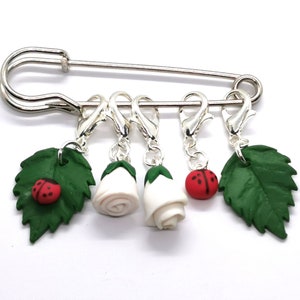 Stitch marker set - roses and ladybirds