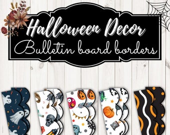 Halloween Bulletin Board Borders - Halloween Fall Classroom Wall Decor Borders - 14 Printable Borders for Teachers