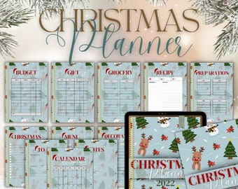 Kerstplanner | Kerstplanner afdrukbaar | Kerstplanner-sjablonen | Vakantieorganisatieplanner | Kerstbudgetplanner