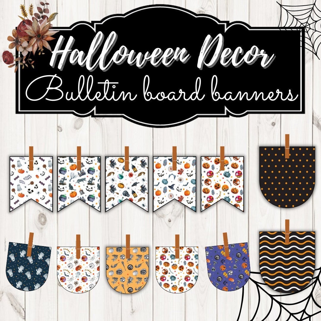 Halloween Bulletin Board Banners - Halloween Fall Classroom Wall Decor ...