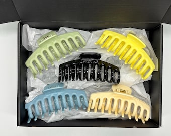 BOX OF 5 CLIPS, Gift Box, Hair Accessories, Hair Claw Clips, Gift Ideas, Gift Set, Claws, Clips