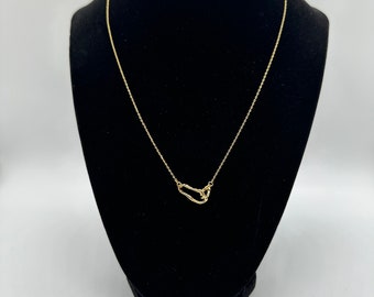 16" Warped Necklace, 18K Dipped Gold Necklace, Rhodium Plated Silver Necklace, Layering Necklace, Gift Ideas, Gold/Silver Jewelry, Necklace
