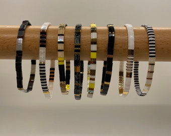 6.5 Inch Tila Bead Bracelets, Tila Bead Bracelets, Bead Bracelets, Stackable Bracelets, Medium Size Bracelet, Tila Beads, Colorful Bracelets