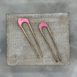 Pink Hair Pins,  Vintage Style Hair Pin, Hair Sticks, Bun Holder, Hairpins, Hair Accessories, Hair Clips, Vintage Style, Metal Hair Pin