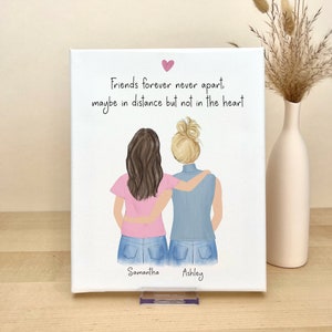 Personalized Wall Art on Canvas for Best Friends, Best friends gift idea, Mother's Day gift idea, custom print art, Birthday gift for BFF