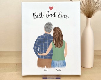 Personalized Wall Art on Canvas for Dad and Daughter, Father's Day gift idea, daughter gift for dad, Dad birthday gift, dad present from mom