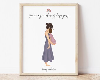 New Mum Customised Photo Mother/'s Day Wall Art Printable Design Mum Gift