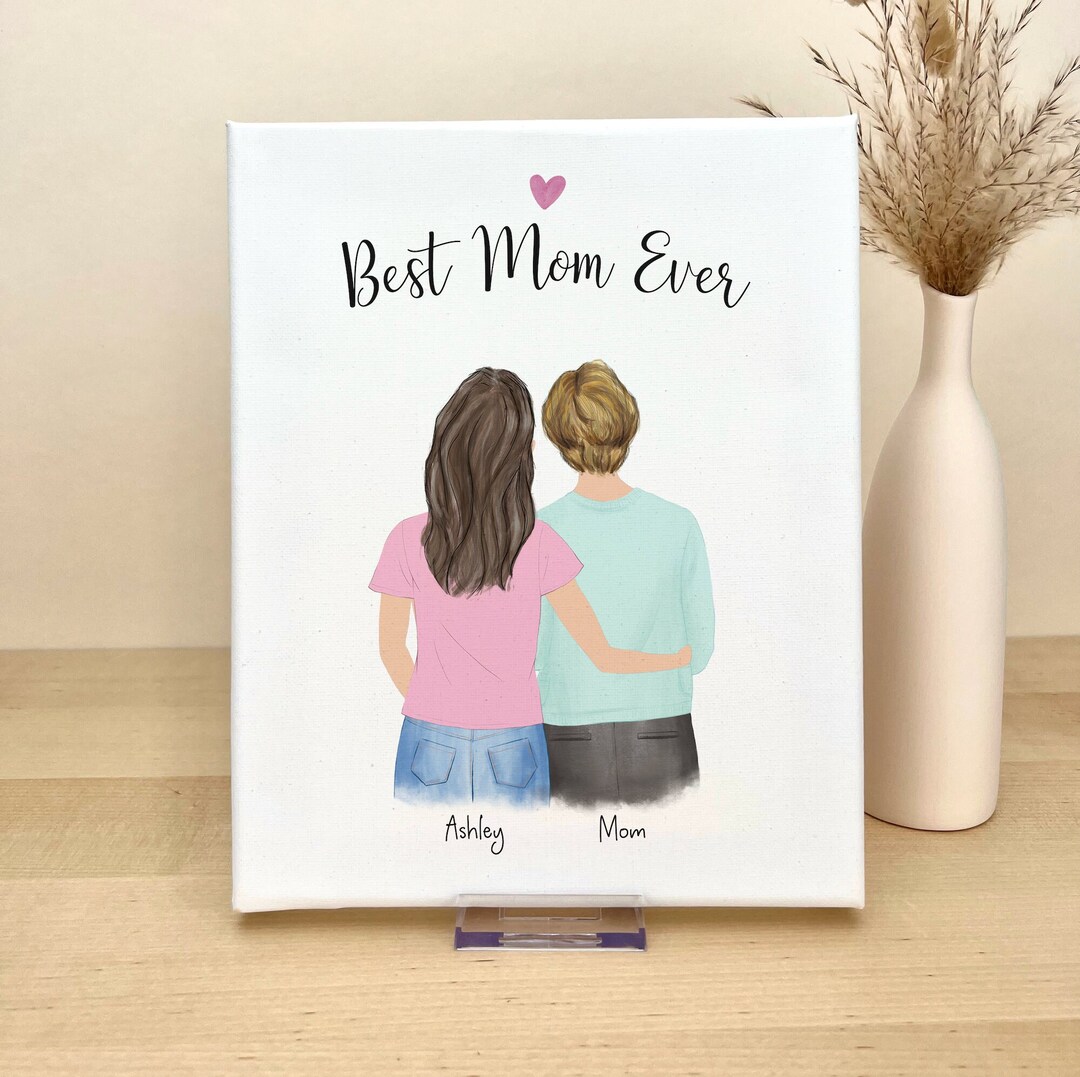 Personalized Wall Art on Canvas for Mother's Day, Mother and Daughter ...