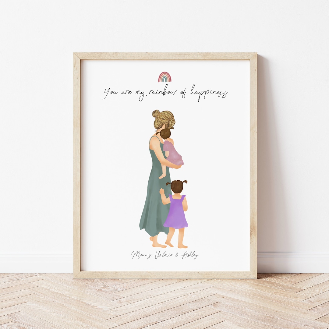 Personalized Framed Wall Art Mother and Daughters, Mother's Day Gift ...