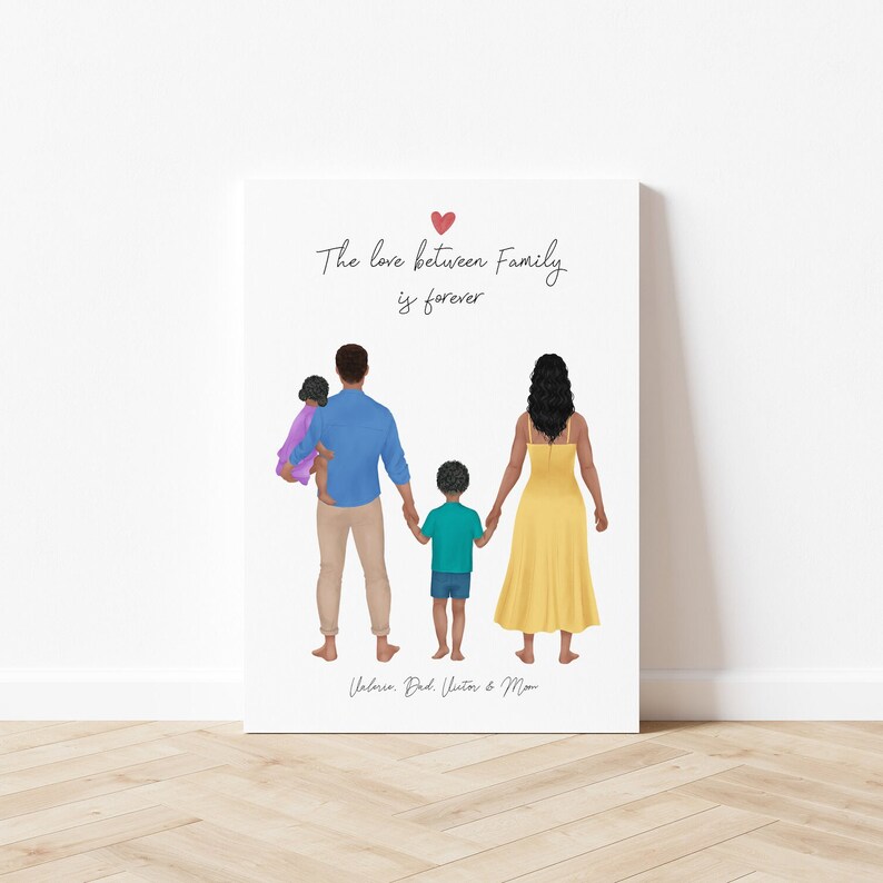 Personalized Framed Wall Art Dad Mother and Kids, Birthday Gift for Mom ...