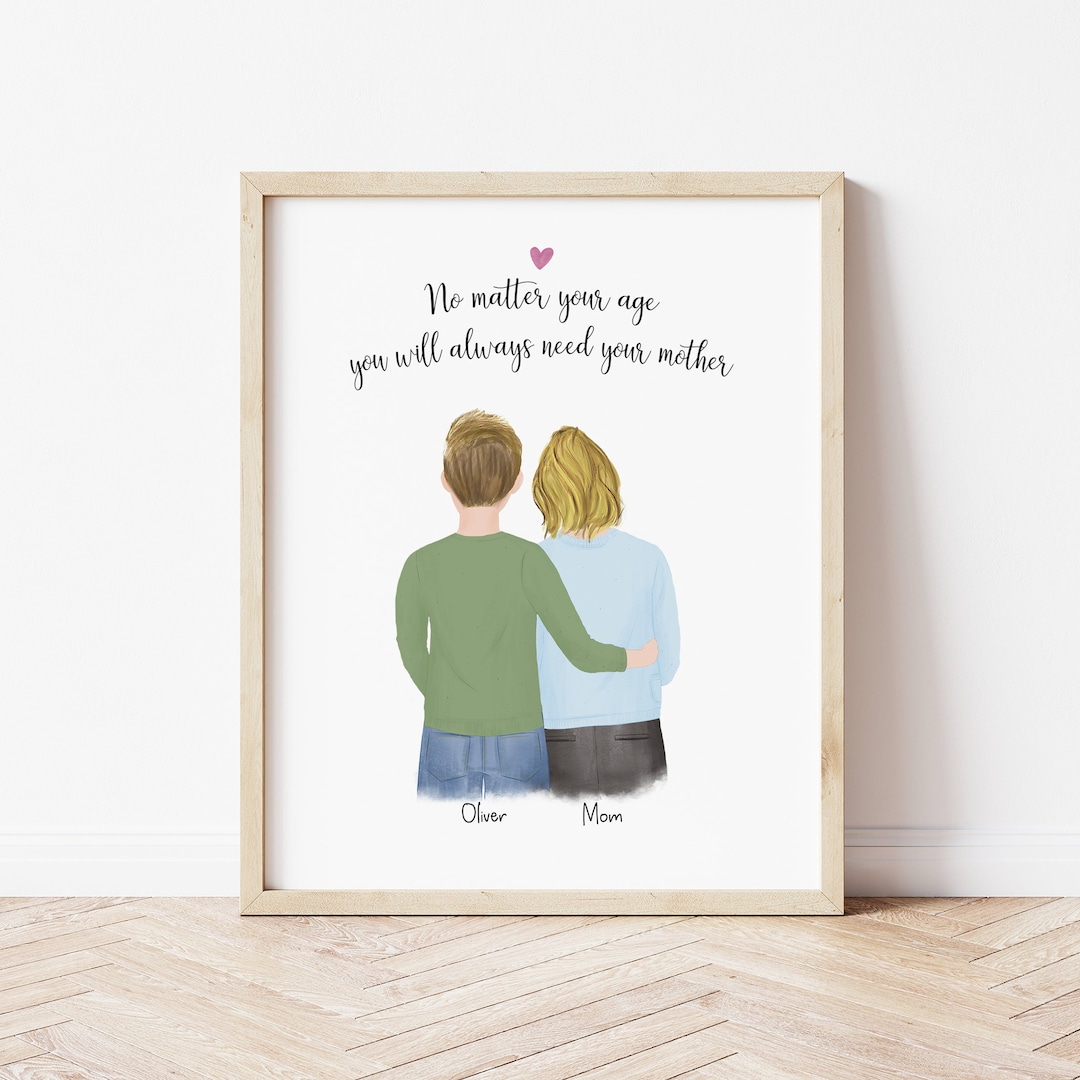 Personalized Mother and Son Framed Wall Art, Mother's Day Gift - Etsy