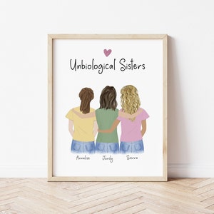 Personalized Framed Wall Art for Friends, Best friends gift idea, Birthday gift for BFF, Sister gift idea, Cousin artwork, art for roommates