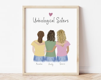 Personalized Framed Wall Art for Friends, Best friends gift idea, Birthday gift for BFF, Sister gift idea, Cousin artwork, art for roommates