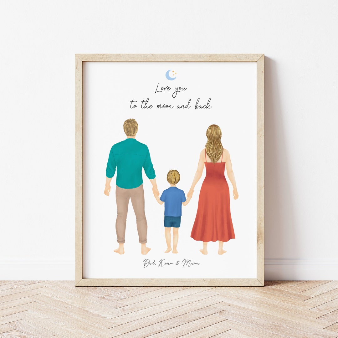 Personalized Framed Wall Art Dad Mother and Son, Birthday Gift for Mom ...