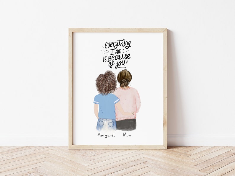 Personalized Wall Art for Mother and daughter Mom gift from Etsy