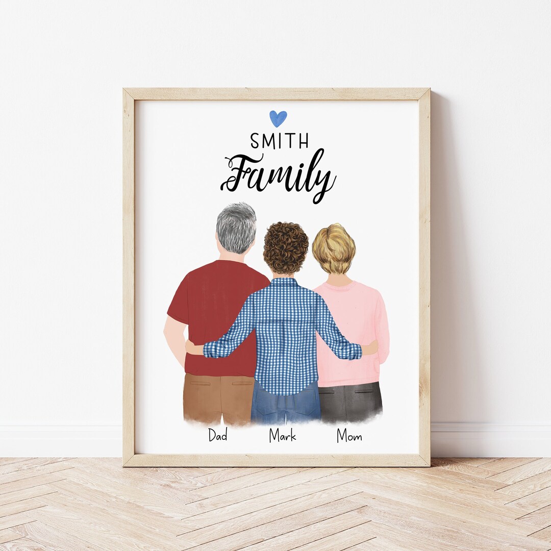Personalized Framed Wall Art Family, Mom and Dad Print Art, Birthday ...