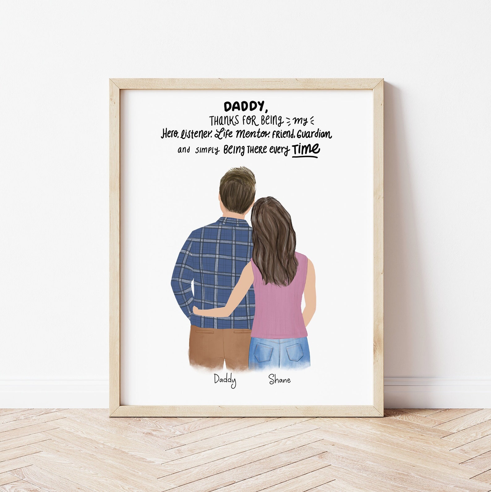 Personalized Framed Wall Art Dad and Daughter Father's Etsy