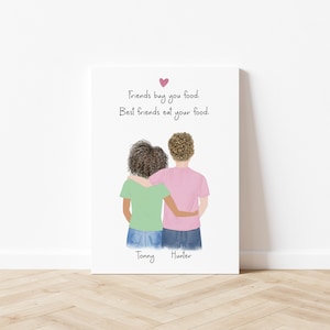 Personalized Framed Wall Art for Best friends, Best friends gift idea, print art for roommate, Birthday gift idea for BFF, Guy Best friend image 2
