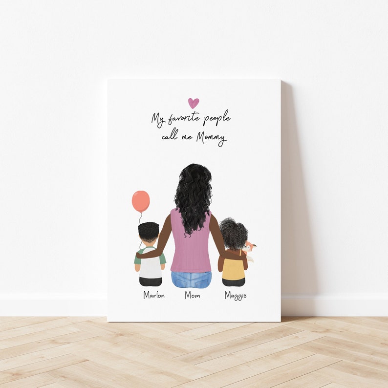 Personalized Framed Wall Art for Mom and Kids, Mother's Day Gift Idea ...
