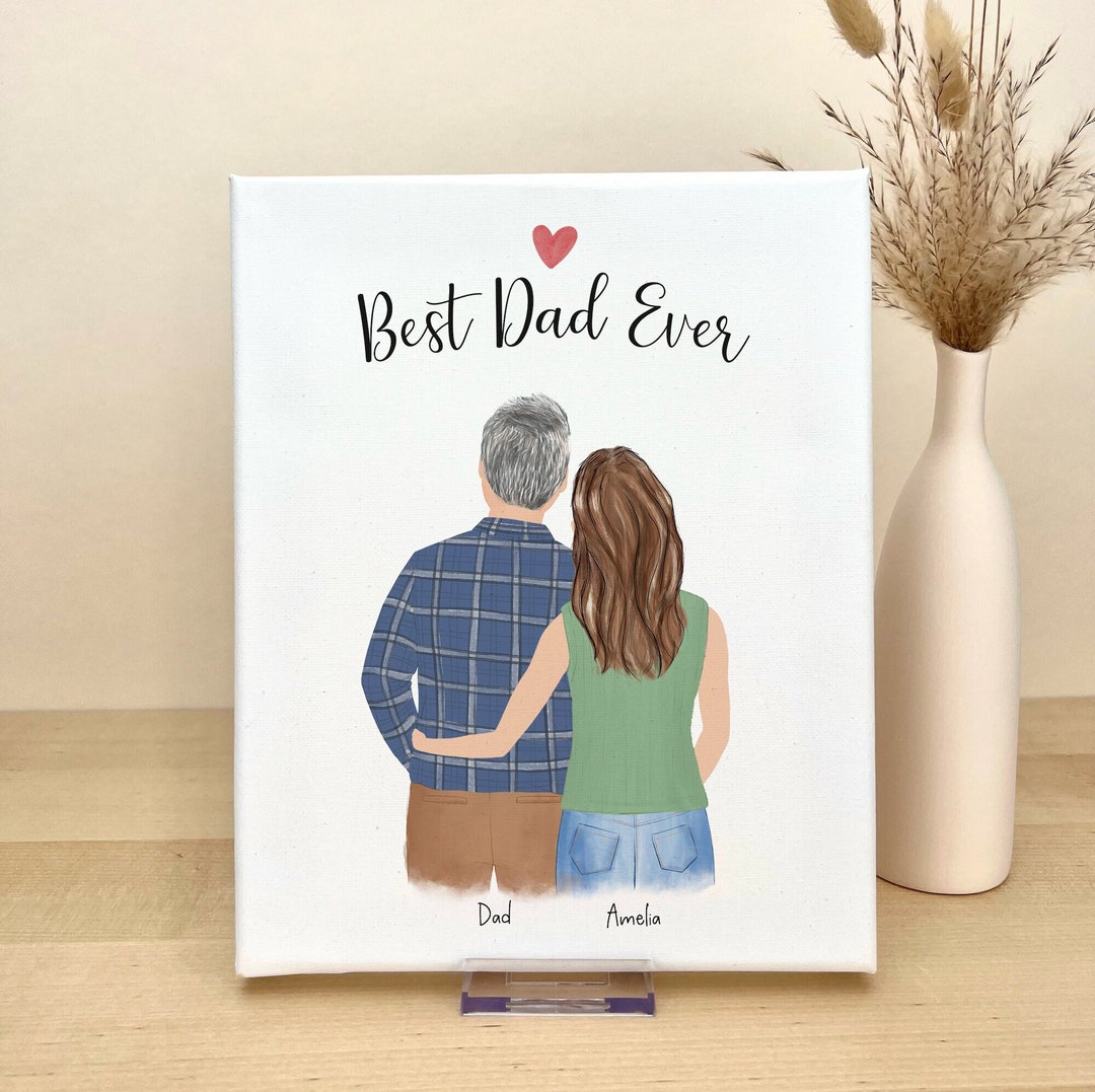 Personalized Wall Art on Canvas for Dad and Daughter, Father's Day Gift ...