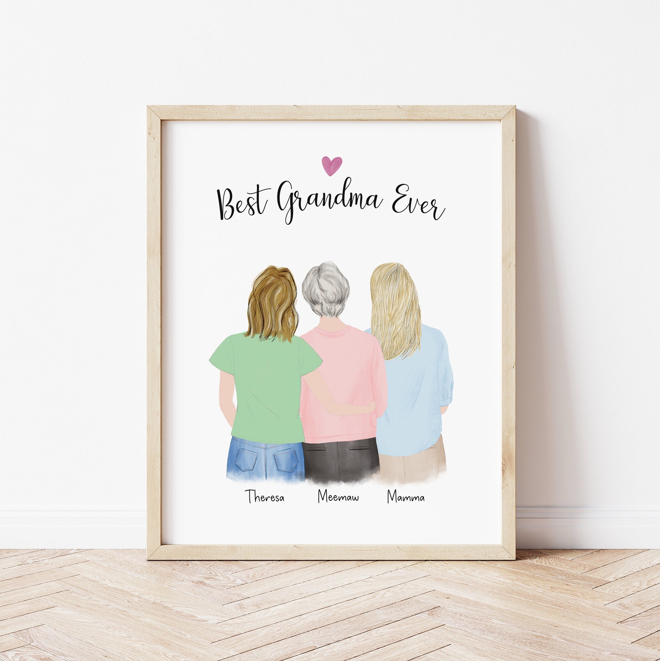 Personalized Framed Wall Art for Grandmother Mother and Daughter ...