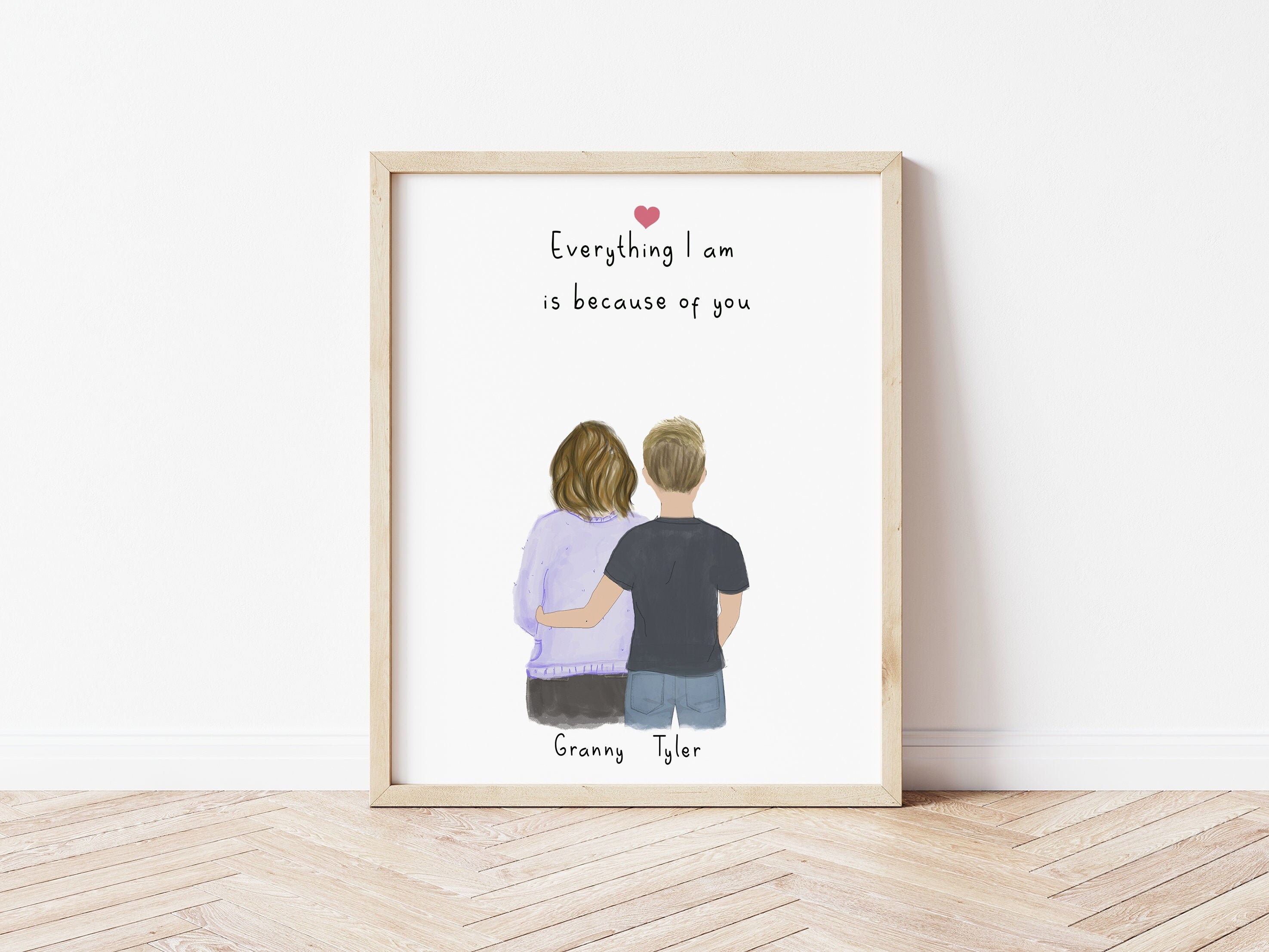 Personalized Wall Art with Mother and son Mothers day gift Etsy
