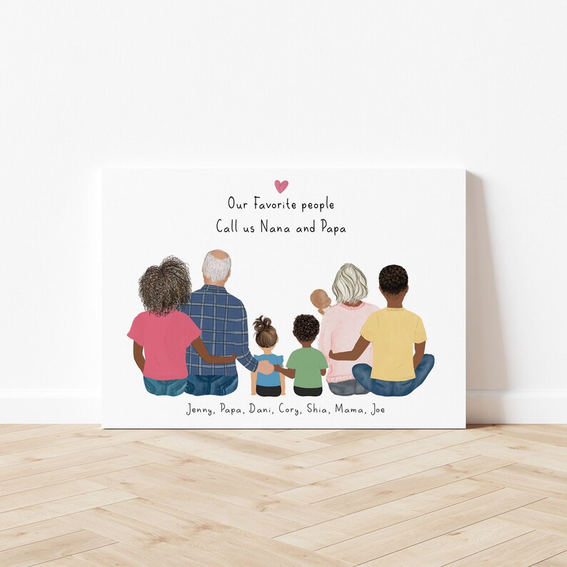 Personalized Framed Wall Art Grandparents and Children Etsy
