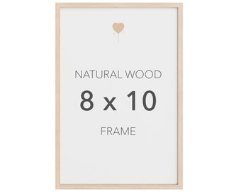 Set of 3 Natural Color Wood 8 x 10 Frames for Gallery Wall. Picture Wood Frames to hang or stand, Minimalist Family Photos Wood Frames.
