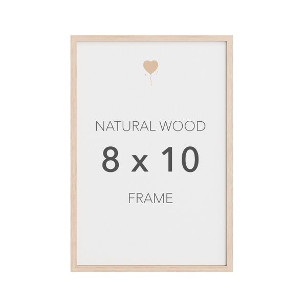 Set of 3 Natural Color Wood 8 x 10 Frames for Gallery Wall. Picture Wood Frames to hang or stand, Minimalist Family Photos Wood Frames.