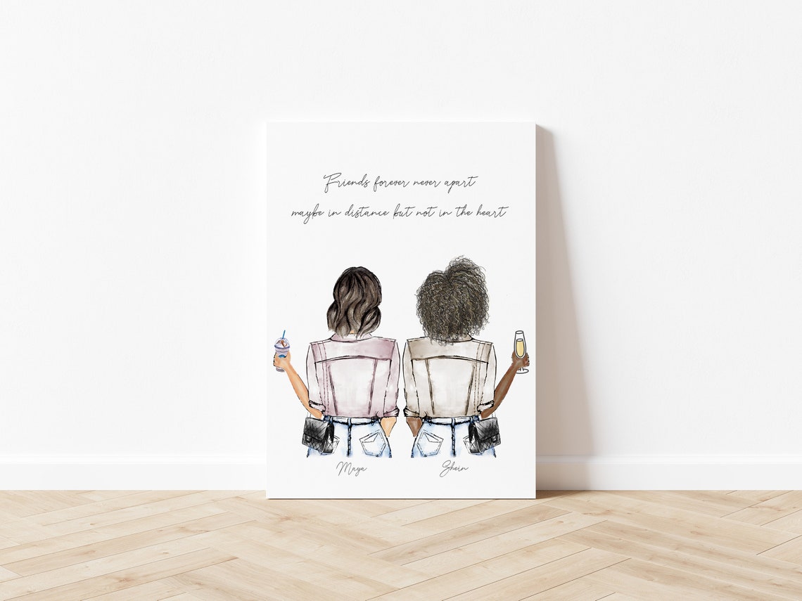 Personalized Wall Art Best Friends Customizable Sisters Etsy