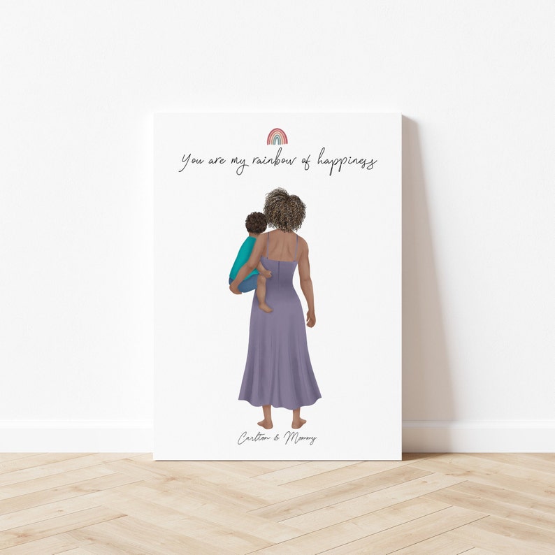 Personalized Framed Wall Art Mother and Son, Birthday Gift for Mom ...