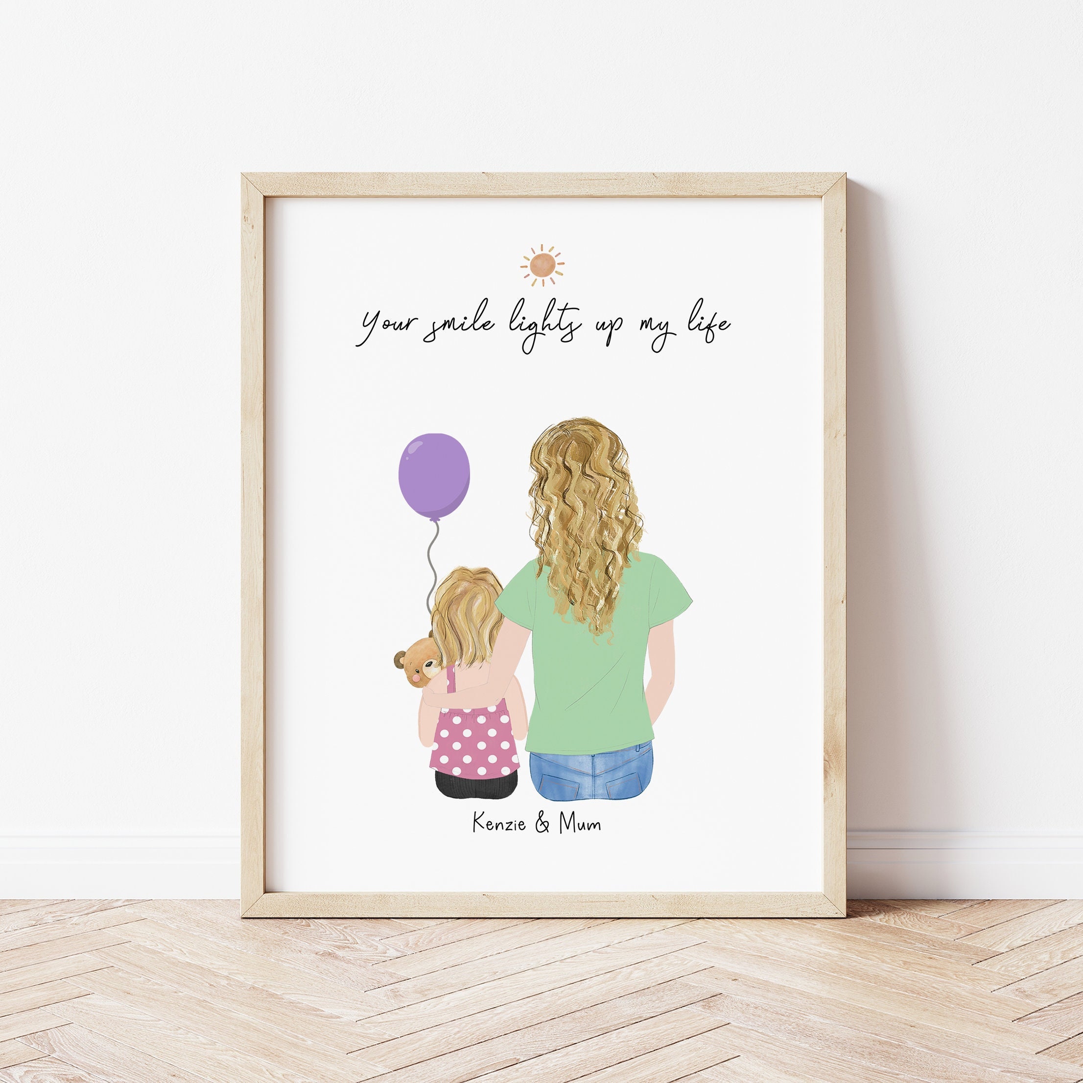 Personalized Framed Wall Art Mom and Toddler, Mother's Day Gift ...