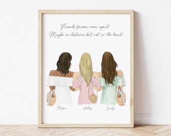 Personalized Framed Wall Art for Best Friends, customizable gift for  roommates, Birthday gift BFF, Mother's day gift idea, 21 years old gift