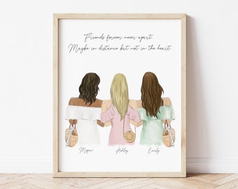 Personalized Framed Wall Art for Best Friends, customizable gift for roommates, Birthday gift BFF, Mother's day gift idea, 21 years old gift