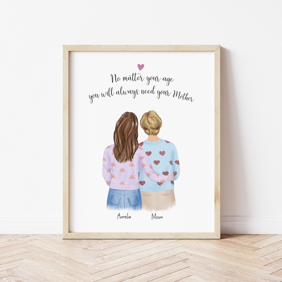Personalized Framed Wall Art Mother and Daughter, Mother's Day Gift ...