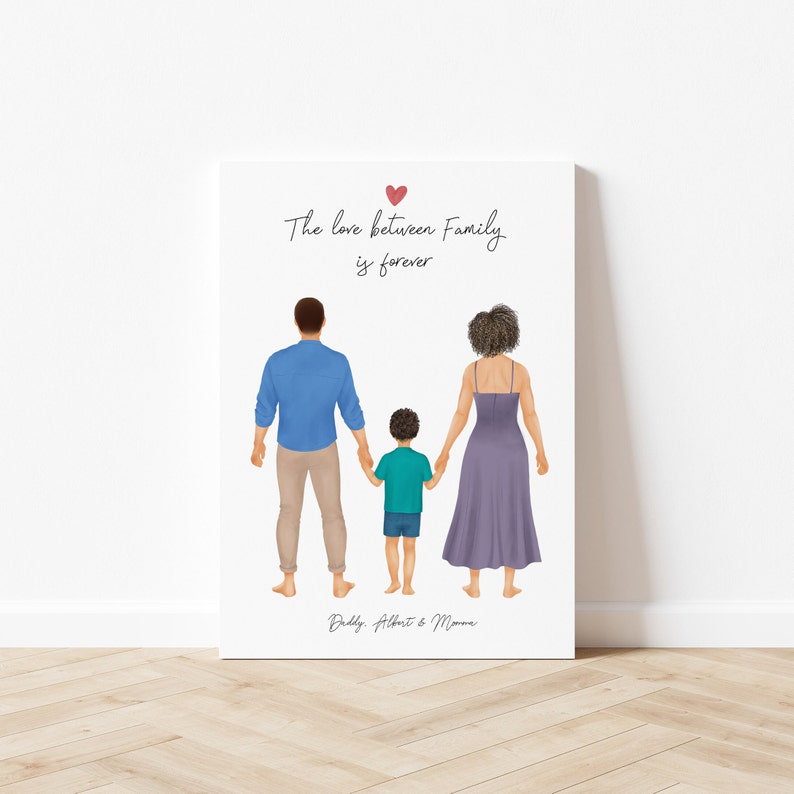Personalized Framed Wall Art Dad Mother and Son, Birthday Gift for Mom ...