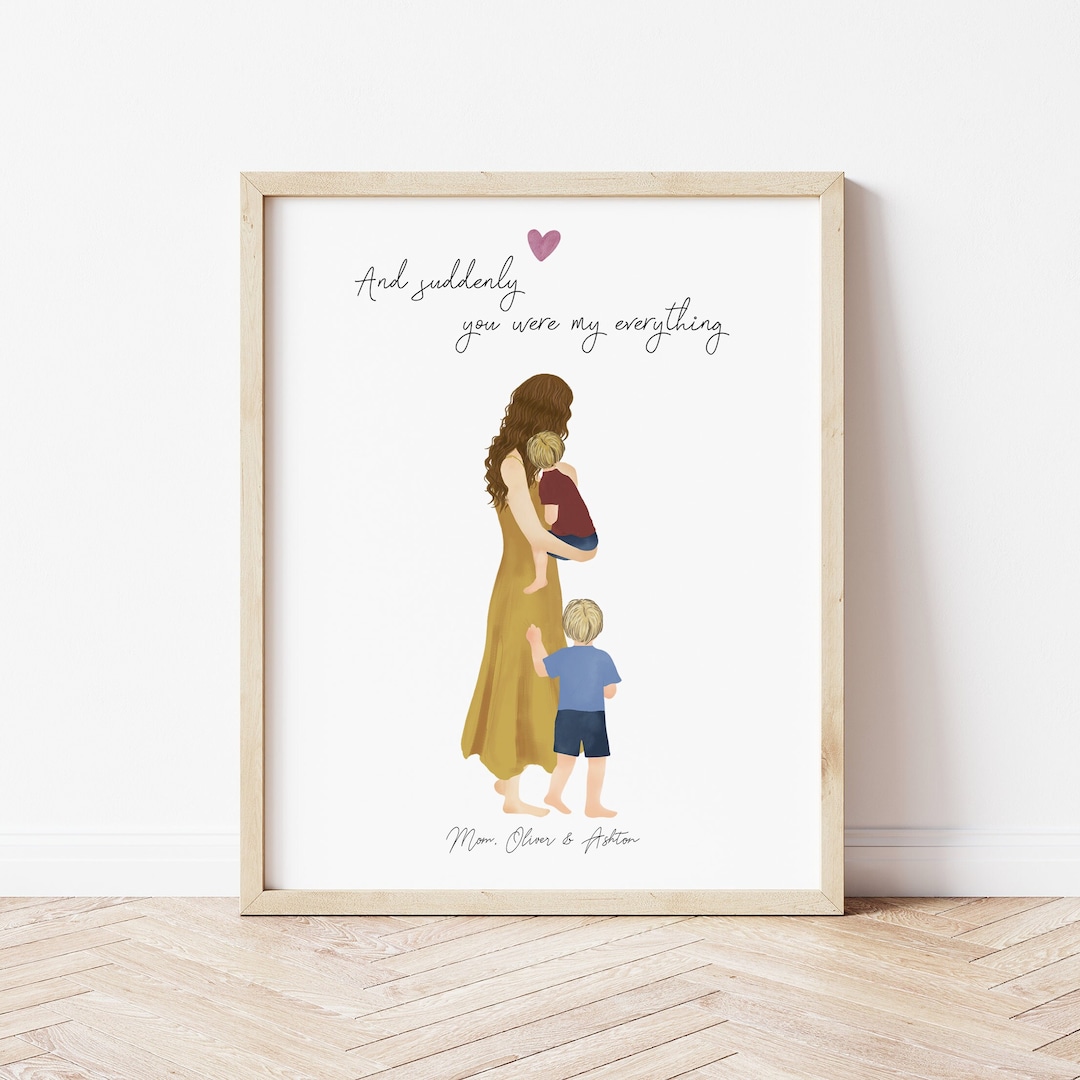 Personalized Framed Wall Art Mother and Son,mother's Day Gift, Birthday ...