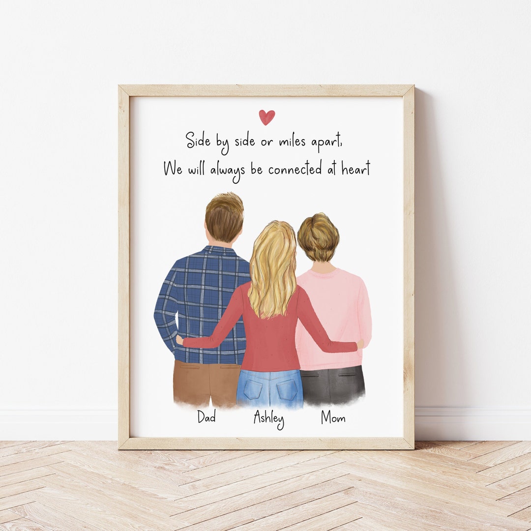 Personalized Framed Wall Art Dad Mom and Daughter, Gift Idea for ...