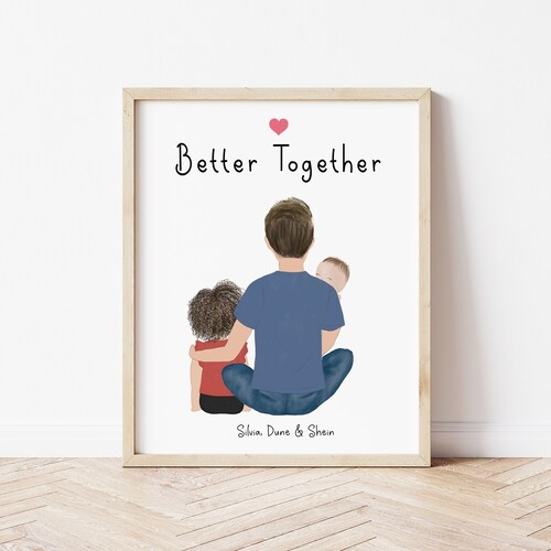 Personalized Framed Wall Art Dad and Kids Father's Day Etsy