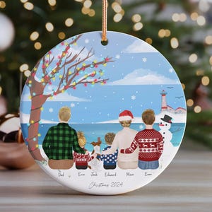 Personalized Christmas Ornament for Family, Customizable family gift, Family gift from daughter, Christmas gift idea, Family and Dog art