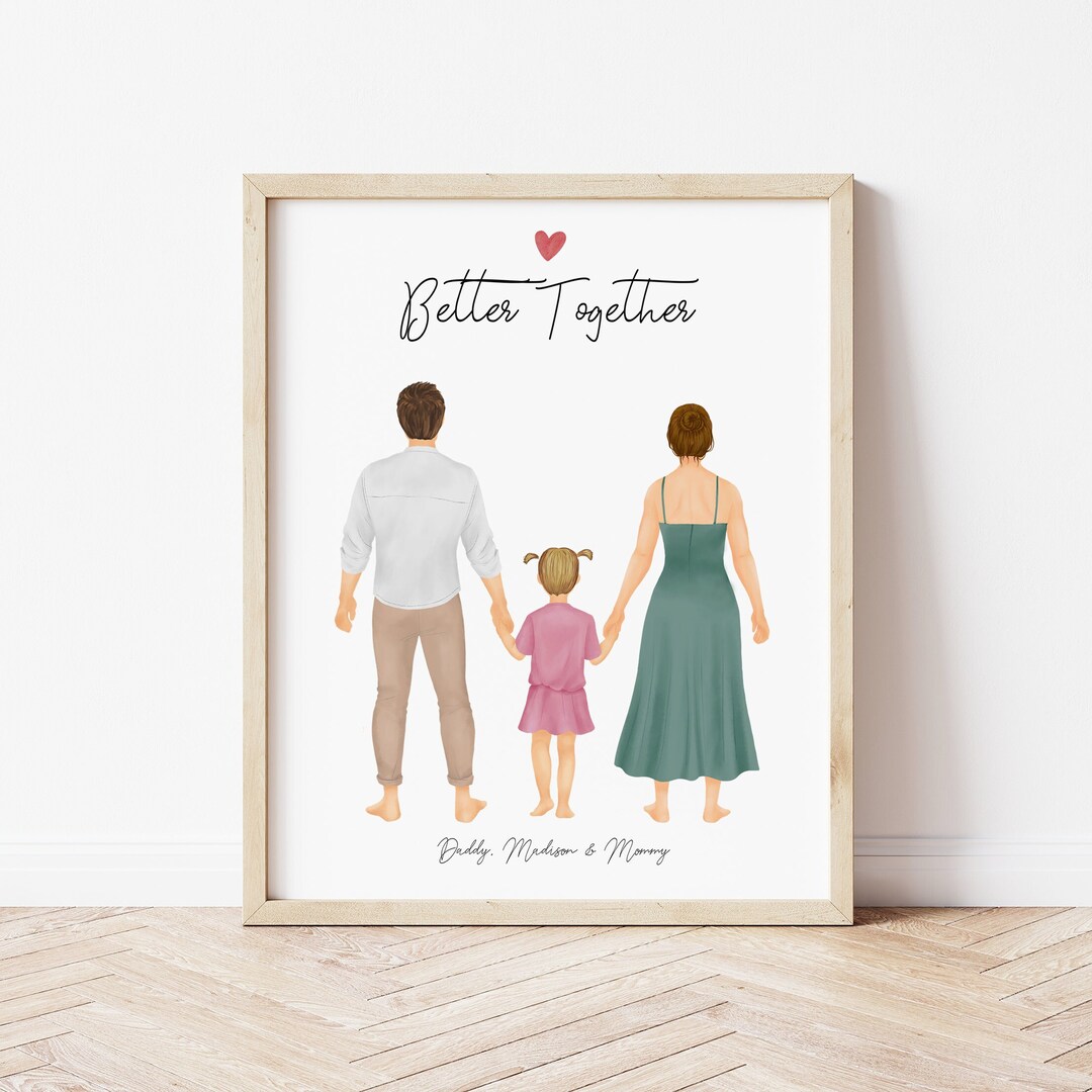 Personalized Framed Wall Art for Dad Mom and Daughter, Mom and Dad ...