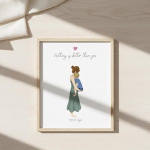 Personalized Framed Wall Art Mother and Son, Birthday Gift for Mom ...