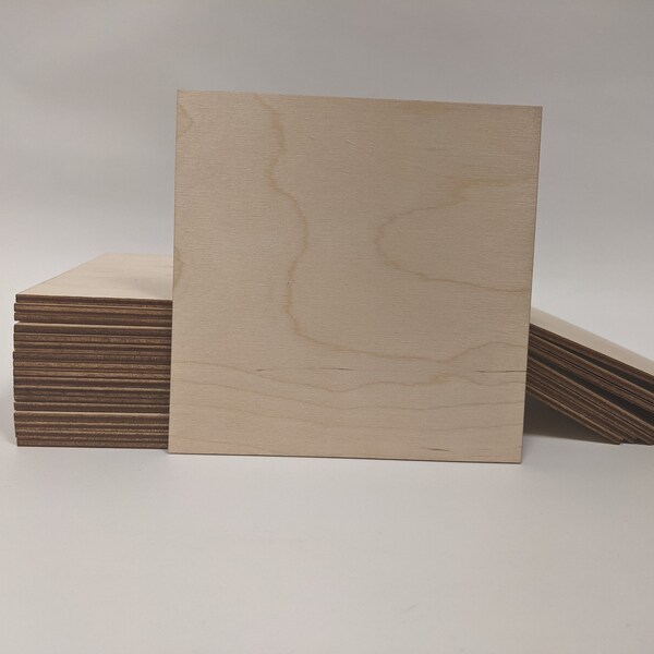 Wood Johns Shape Shop™ - Wood Squares - 2" 2.5" 5" Shapes Unfinished Plain Birch for Crafts Coasters Ornaments