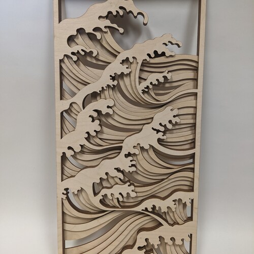 Waves Ocean Wood Wall Art Pashmanna 3D Wood Art Etsy