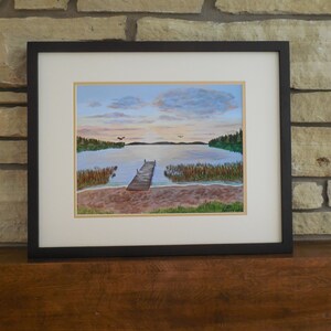 Lakeside Sunset Art Print from Original Art Minnesota Landscape image 4