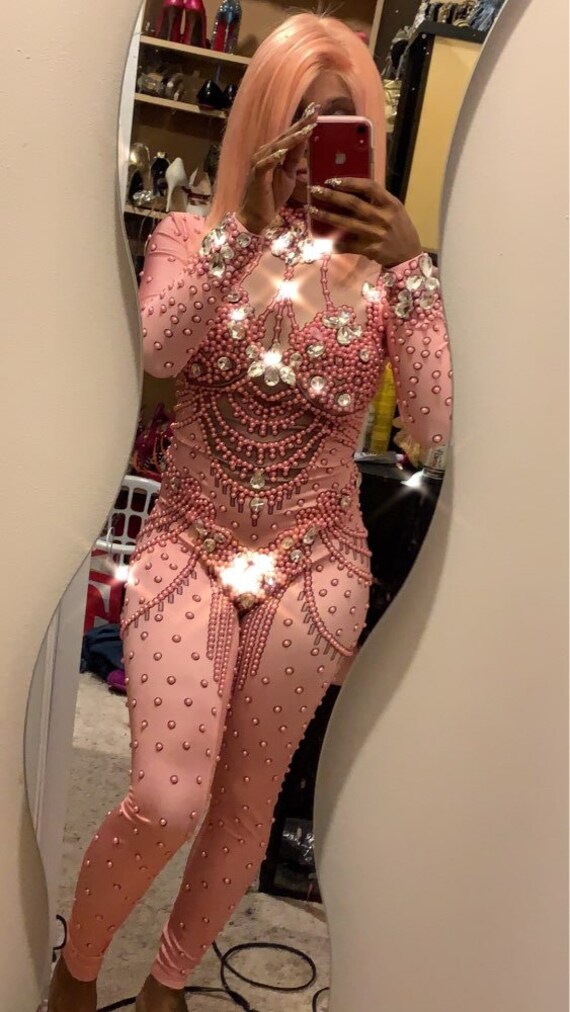 pink rhinestone jumpsuit