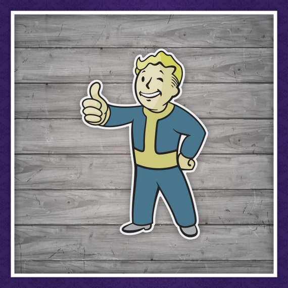 Fallout Vault Boy in Red Circle with Thumbs Up Decal//Sticker