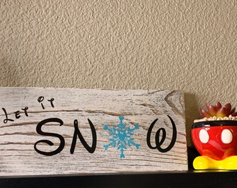 Disney Christmas Sign, “Let it Snow”, Disney Home Decor