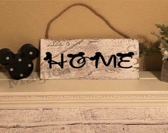 Disney Home Sign, Home Decor, Disney Home Decor, Rustic Decor, Mickey Mouse Decor