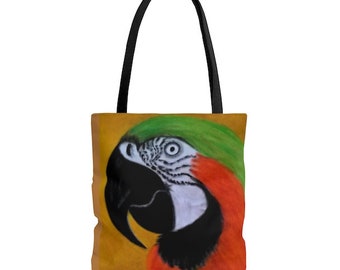 Big Green Parrot Beach Tote